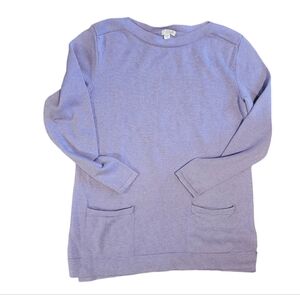 J. jill Lavender Tunic Style Sweater with Front Pockets Size Small
